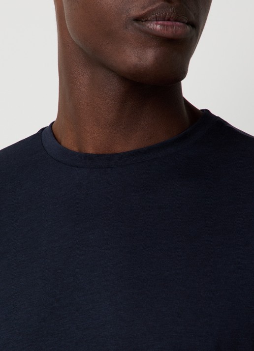 Oscar Jacobson Kim T-shirt  - detail 3 donkerblauw