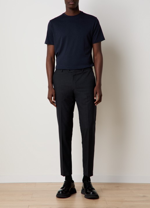 Oscar Jacobson Kim T-shirt  - voorkant 5 donkerblauw
