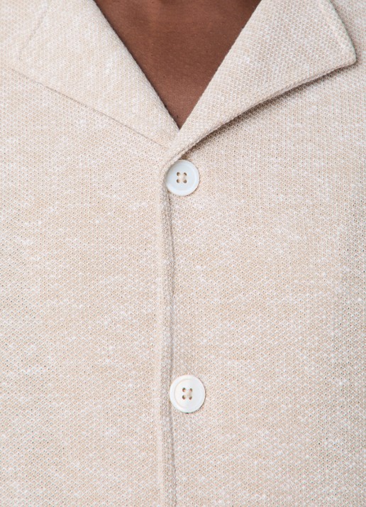 Oscar Jacobson Konrad regular fit overhemd in linnenblend - detail 4 beige