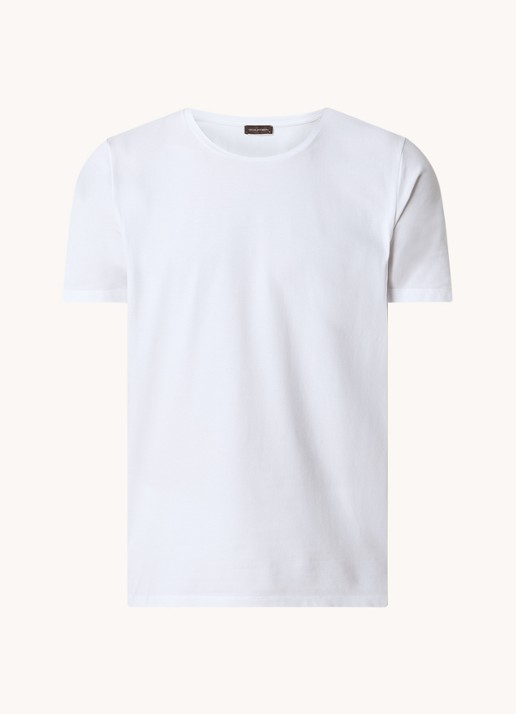 Oscar Jacobson Kyran T-shirt met stretch - voorkant wit