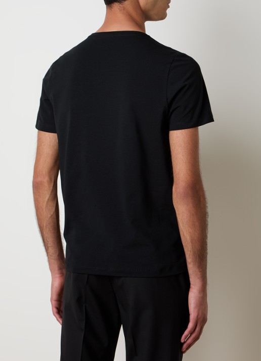 Oscar Jacobson Kyran T-shirt met stretch - achterkant zwart