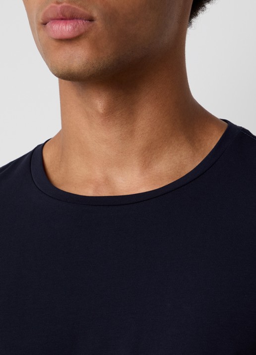 Oscar Jacobson Kyran T-shirt met stretch - detail 5 donkerblauw