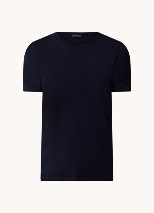Oscar Jacobson Kyran T-shirt met stretch - voorkant 2 donkerblauw