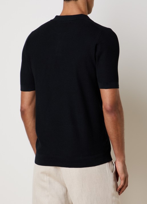 Oscar Jacobson Patrick regular fit polo - achterkant 5 zwart