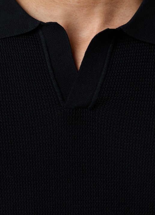 Oscar Jacobson Patrick regular fit polo - detail 4 zwart