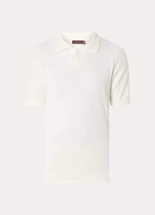 Oscar Jacobson Patrick regular fit polo - voorkant creme