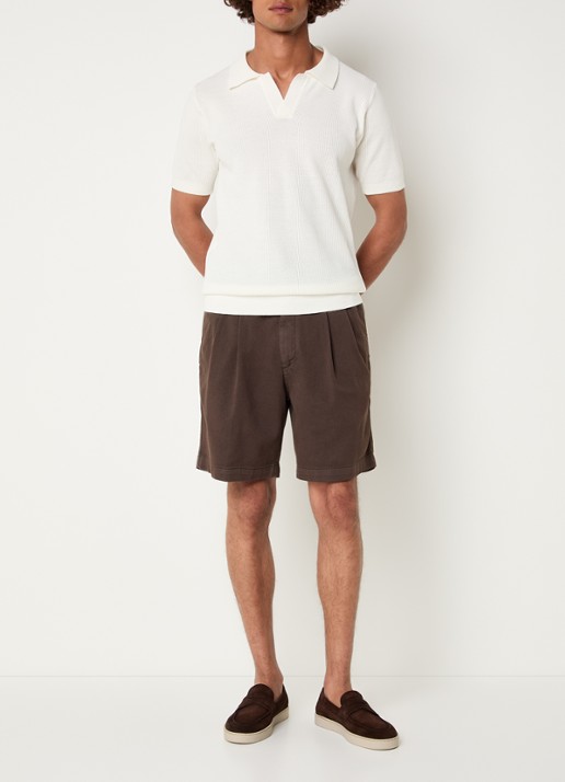 Oscar Jacobson Patrick regular fit polo - voorkant 2 creme