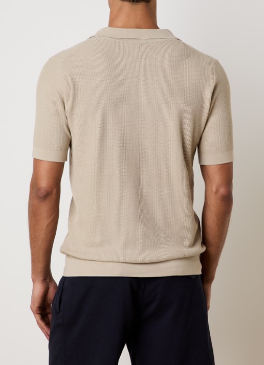 Oscar Jacobson Patrick regular fit polo - achterkant 3 beige