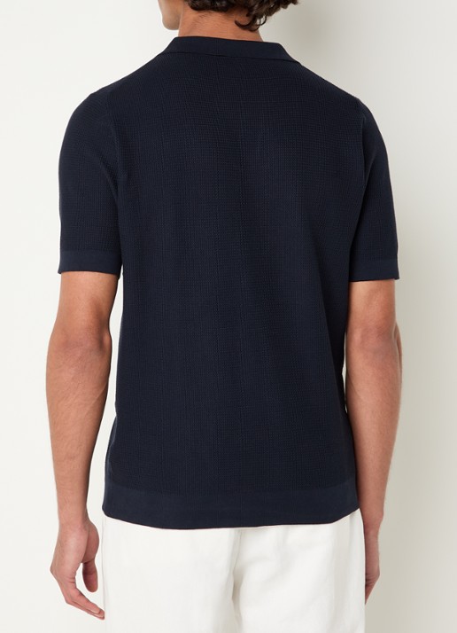 Oscar Jacobson Patrick regular fit polo - achterkant 4 donkerblauw