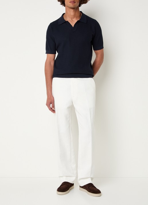 Oscar Jacobson Patrick regular fit polo - voorkant 2 donkerblauw
