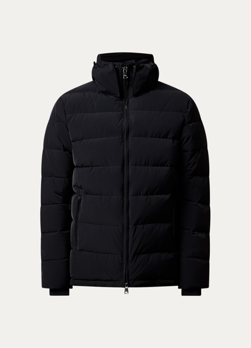 Oscar Jacobson Puffer jack met afneembare capuchon - voorkant 4 zwart