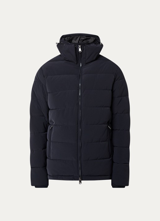 Oscar Jacobson Puffer jack met afneembare capuchon - voorkant 5 donkerblauw