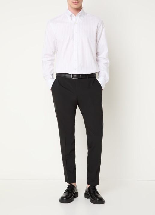 Oscar Jacobson Regular fit overhemd met streepprint - voorkant 3 wit