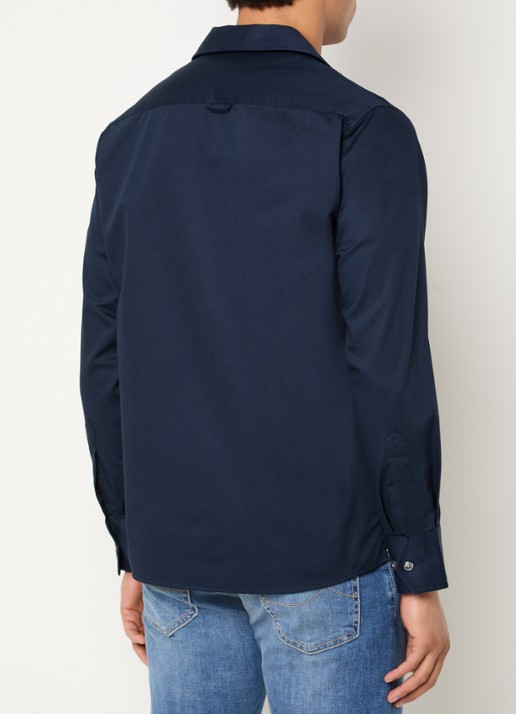 Oscar Jacobson Regular fit overhemd met stretch - achterkant 2 donkerblauw