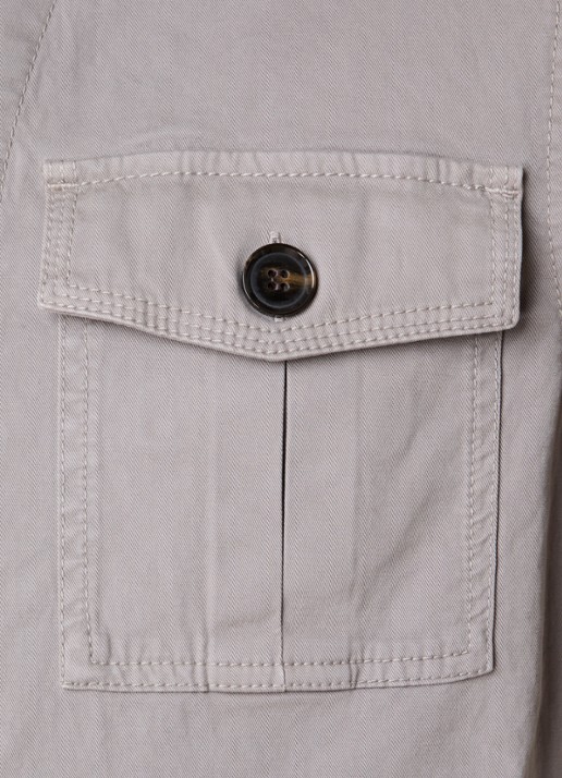 Oscar Jacobson Safari jack met opgestikte zakken  - detail 4 donkerbeige