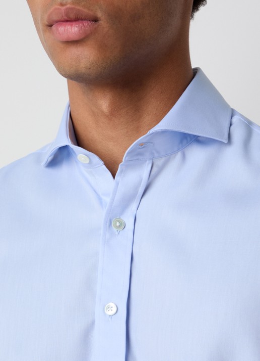 Oscar Jacobson Slim fit overhemd - detail 3 lichtblauw