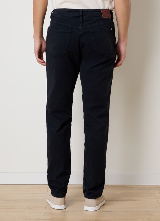Oscar Jacobson Straight leg jeans met gekleurde wassing - achterkant donkerblauw