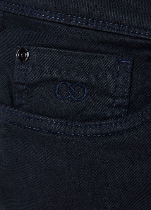 Oscar Jacobson Straight leg jeans met gekleurde wassing - detail 4 donkerblauw