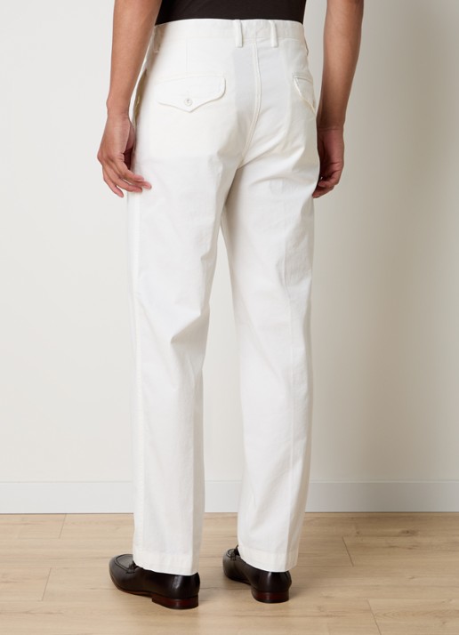 Oscar Jacobson Tanker straight fit chino met steekzakken - achterkant 3 gebroken wit