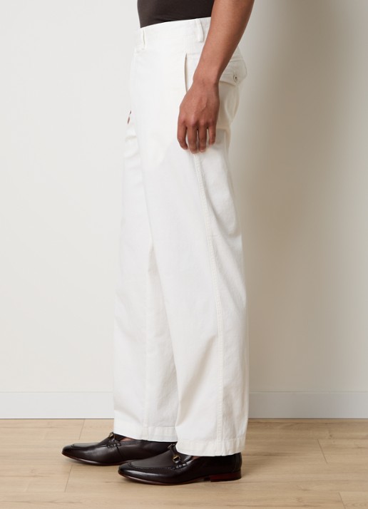 Oscar Jacobson Tanker straight fit chino met steekzakken - detail 5 gebroken wit