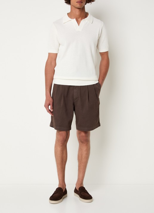 Oscar Jacobson Tanker straight fit korte broek met steekzakken - voorkant 4 donkerbruin