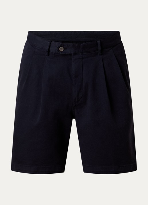 Oscar Jacobson Tanker straight fit korte broek met steekzakken - voorkant 4 donkerblauw