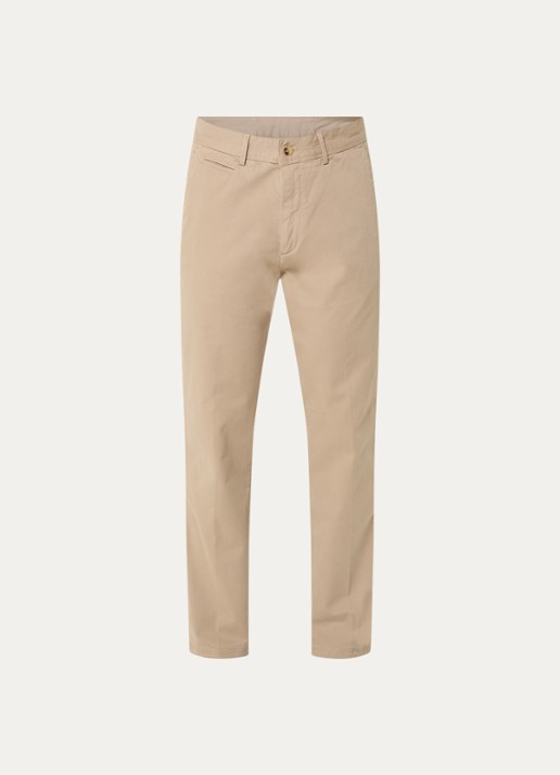 Oscar Jacobson Tapered fit chino met steekzakken  - voorkant 2 beige