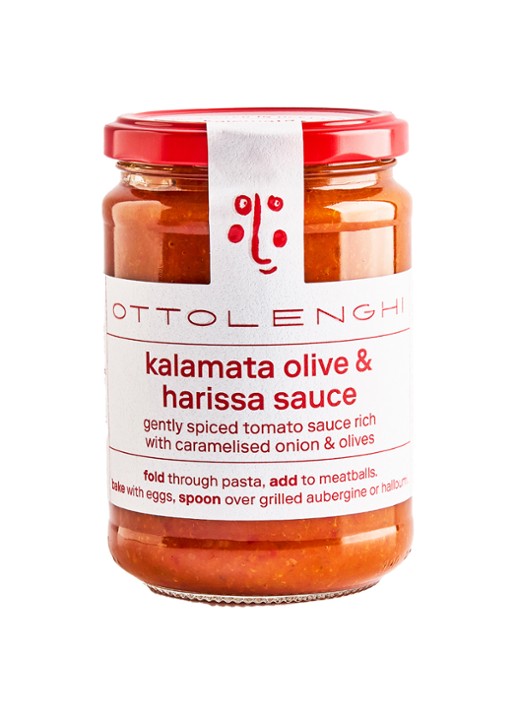 Ottolenghi Kalamata olijf en harissasaus 350 gram