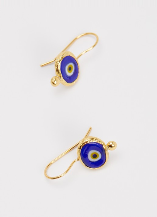 Ottoman Hands Alara Evil Eye oorhangers verguld - detail goud