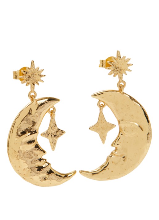 Ottoman Hands Crescent Moon oorstekers verguld