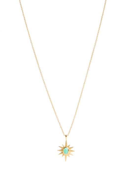 Ottoman Hands Emerald Star ketting verguld