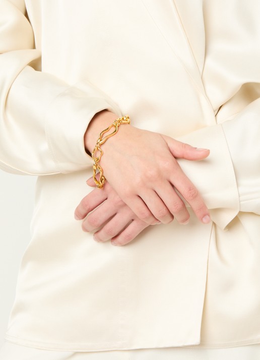 Ottoman Hands Etta schakelarmband verguld - voorkant 2 goud