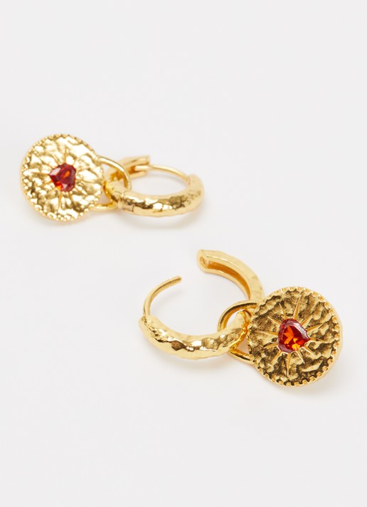 Ottoman Hands Heart oorringen verguld - detail goud