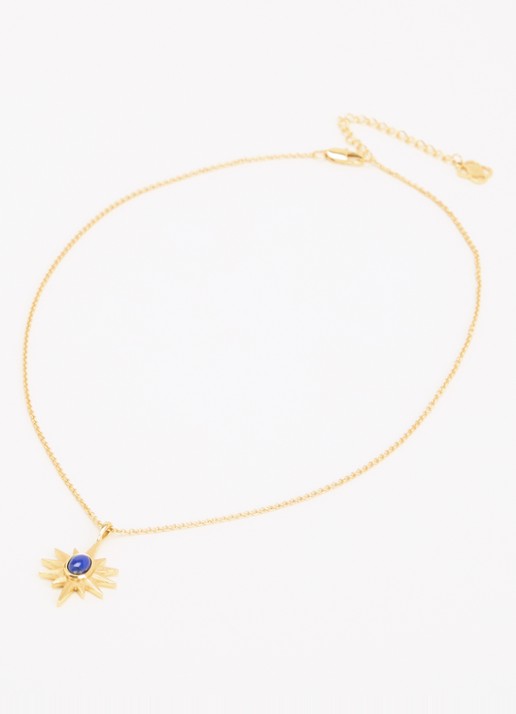 Ottoman Hands Lapis Star ketting verguld - detail 3 goud