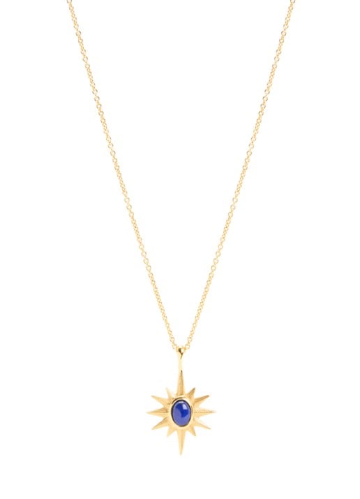 Ottoman Hands Lapis Star ketting verguld
