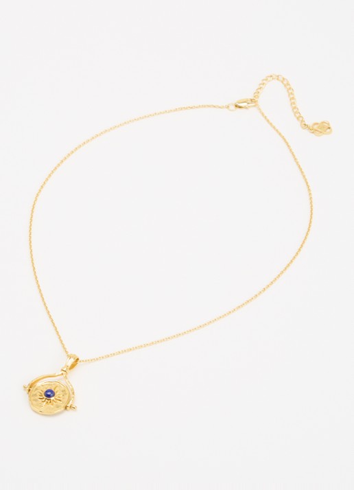 Ottoman Hands Lapis Sun Rotating ketting verguld - detail 3 goud