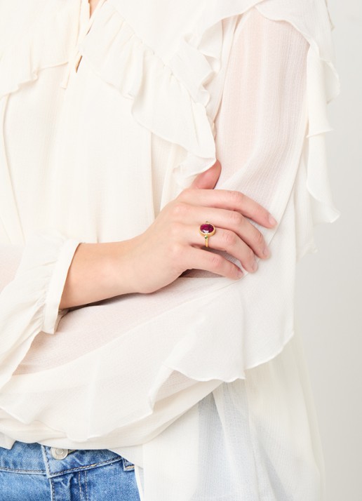 Ottoman Hands Lucia ring met verguld - voorkant 4 goud