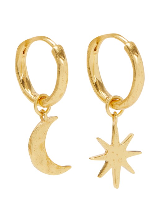 Ottoman Hands Moon and Star oorringen verguld