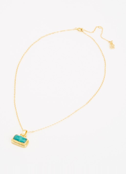 Ottoman Hands Noa Emerald ketting verguld - detail 3 goud