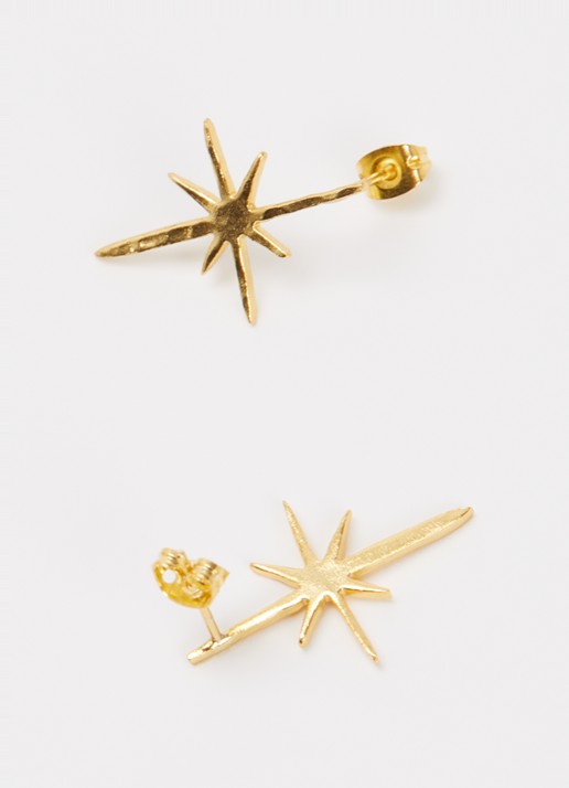 Ottoman Hands Northern Star oorstekers verguld - detail 3 goud