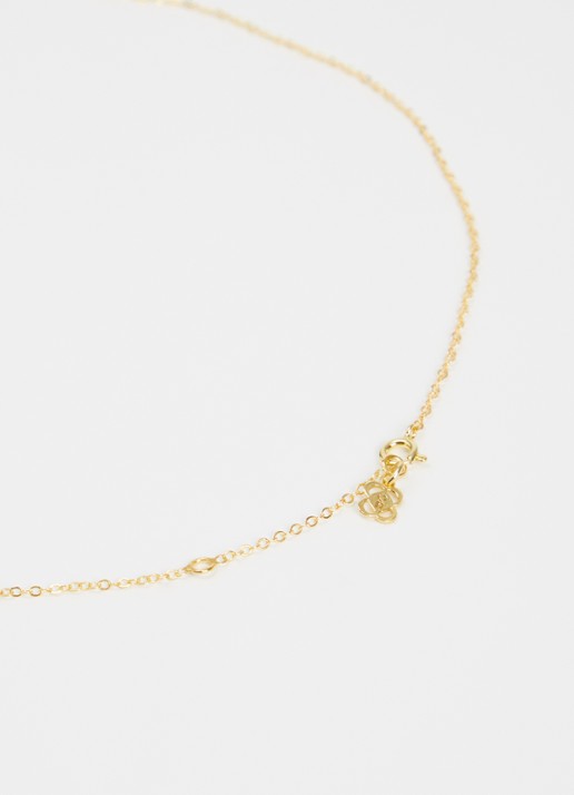 Ottoman Hands Sunrise Aqua Chalcedony ketting verguld - detail 3 lichtroze