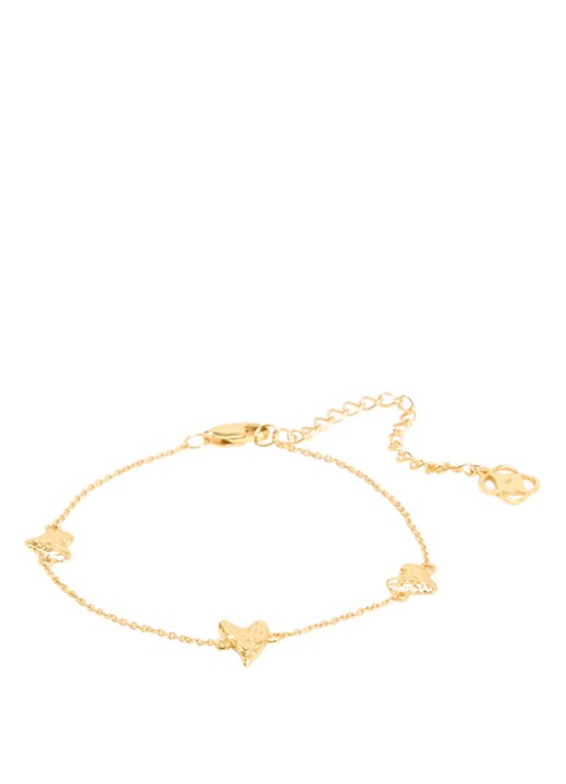 Ottoman Hands Triple Heart armband verguld
