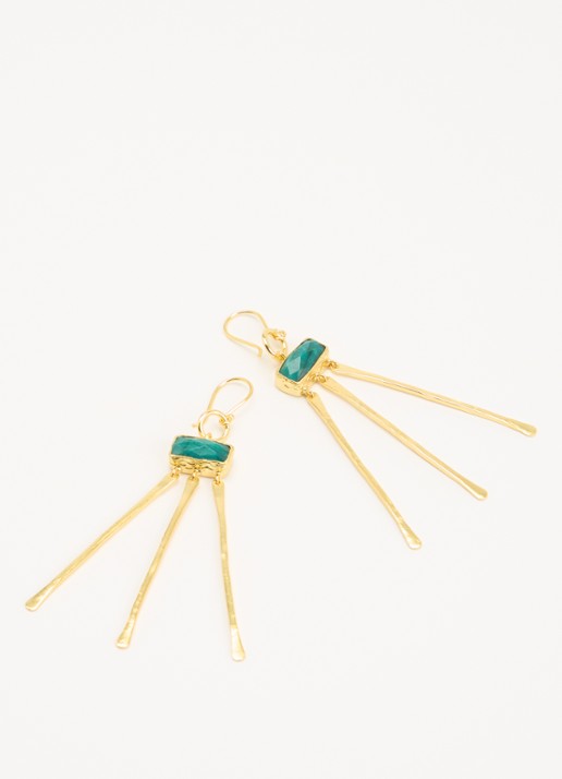 Ottoman Hands Yasmin oorhangers verguld - detail goud