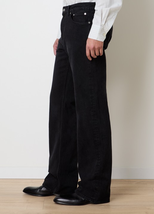 Our Legacy Carlson straight leg jeans met gekleurde wassing - detail 4 zwart