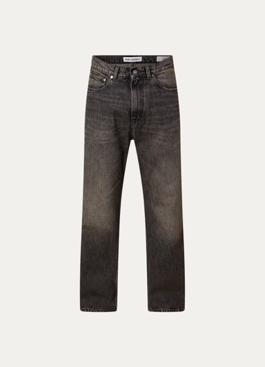 Our Legacy Loose fit jeans met gekleurde wassing - voorkant 4 donkergrijs