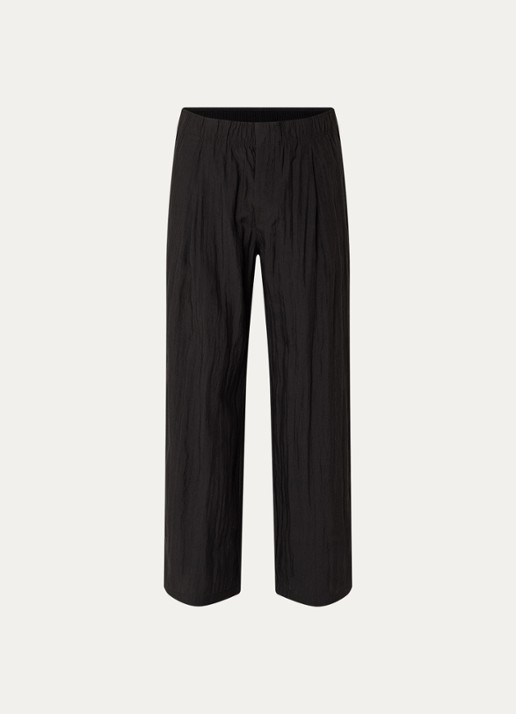 Our Legacy Loose fit pantalon in linnenblend - voorkant 4 zwart