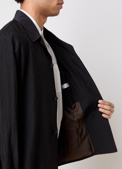 Our Legacy Pack jack in linnenblend met kraag - detail 5 zwart