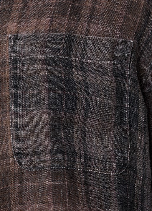 Our Legacy Regular fit overhemd met ruitdessin - detail 5 donkerbruin
