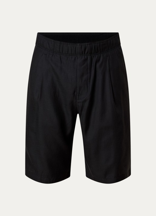 Our Legacy Straight fit korte broek met steekzakken - voorkant 4 zwart
