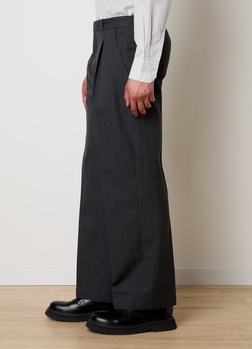 Our Legacy Straight fit pantalon met steekzakken - detail 3 donkergrijs